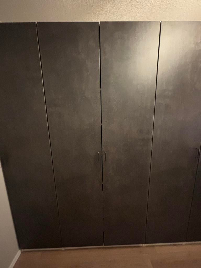Pax Kast deuren zwart betonlook, Ophalen, Overige materialen, Gebruikt, 200 cm of meer