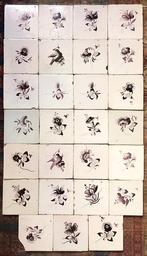 Tegels Antiek Partij Bloemen Paars Friesland, Ophalen of Verzenden