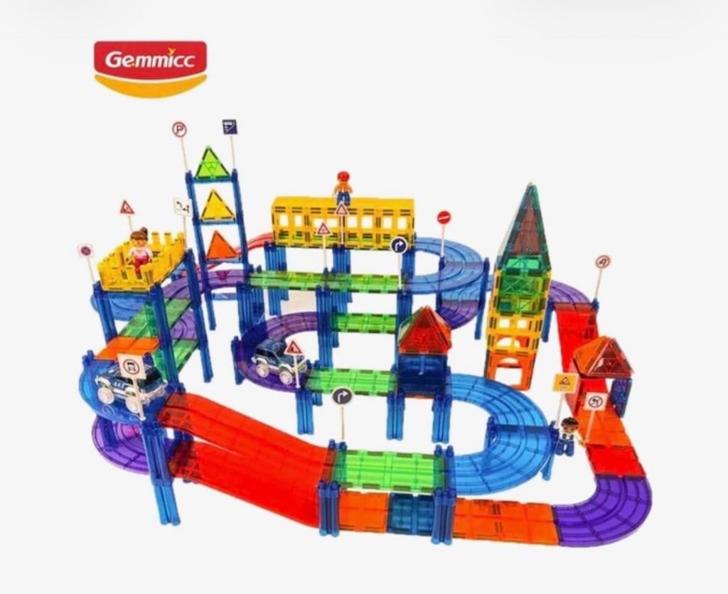 Magnetische Tegels Racebaan 121 Stuks met 4 Auto's, Ophalen of Verzenden, Nieuw, Overige merken