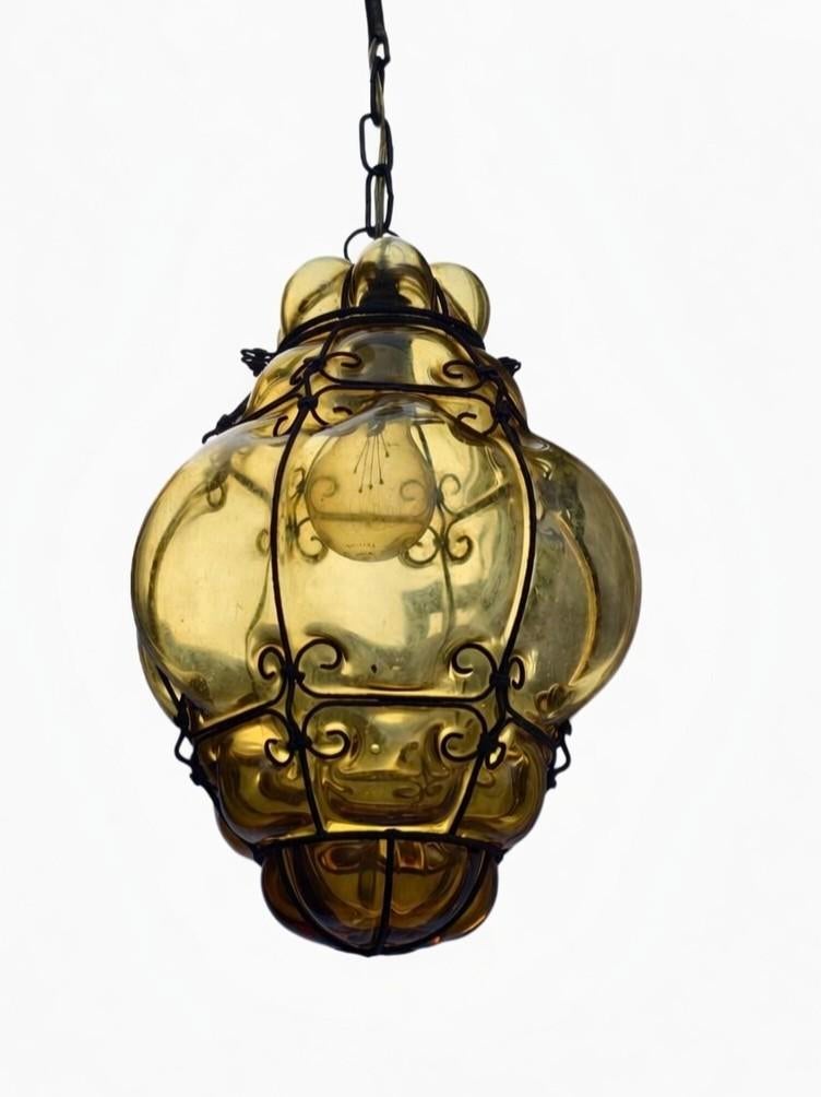 Antieke Venetiaanse handgeblazen lamp, Huis en Inrichting, Lampen | Hanglampen, Ophalen, Minder dan 50 cm