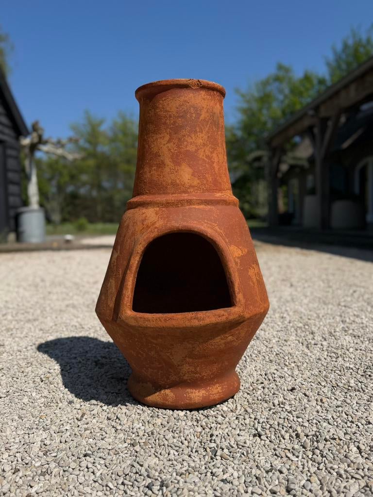 Mexicaanse Terracotta Tuinhaard - Chimenea 74 cm, Tuin en Terras, Tuinhaarden, Ophalen, Gebruikt