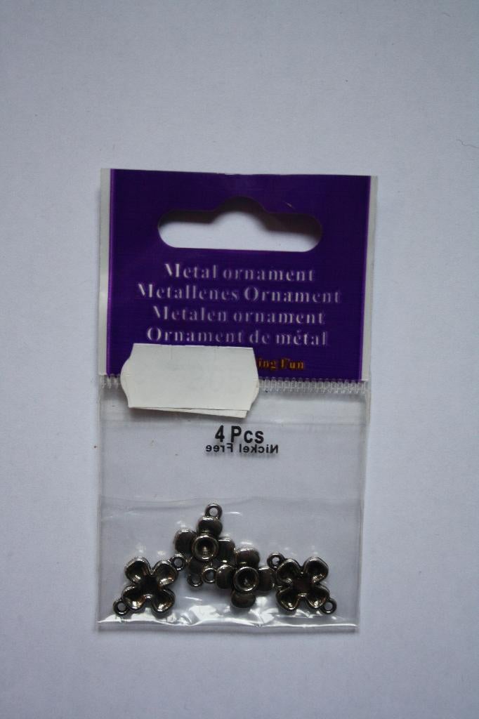 1 zakje a 4 stuks metalen hangertjes/ornamentjes, Ophalen of Verzenden, Nieuw, Hanger