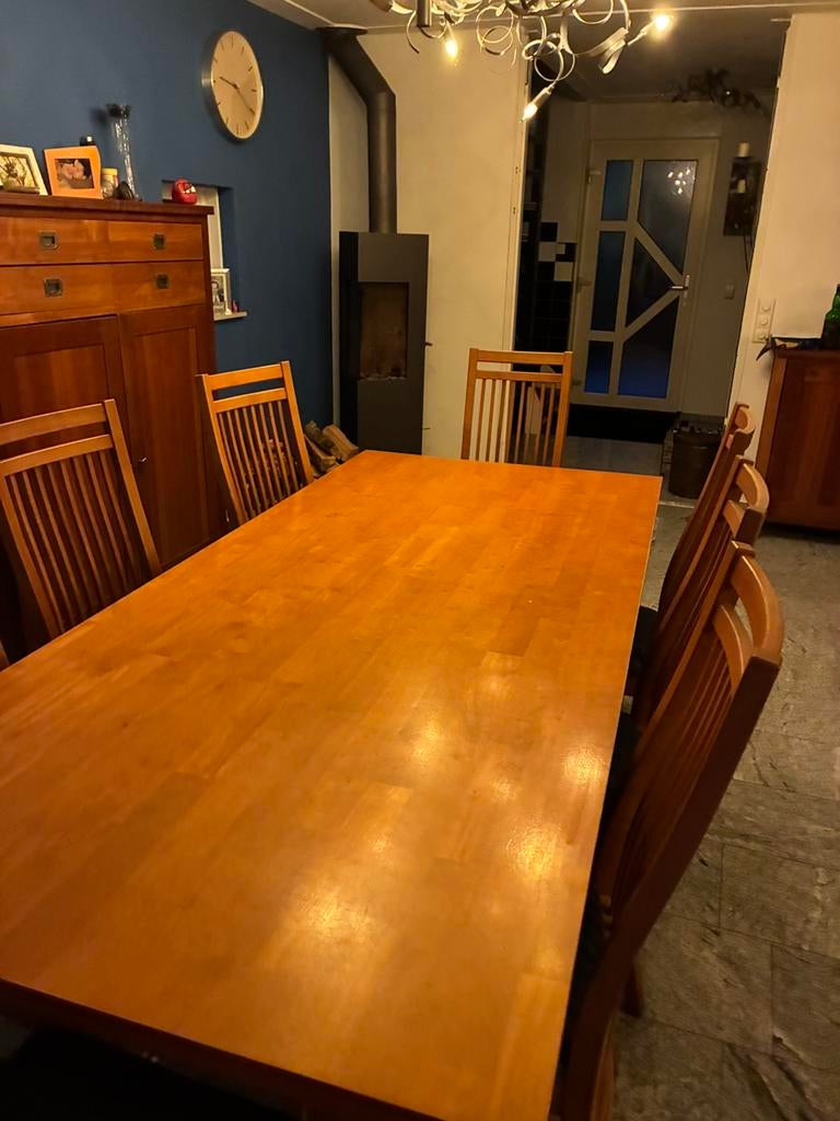 Kersenhouten eettafel, Huis en Inrichting, Ophalen of Verzenden, Gebruikt