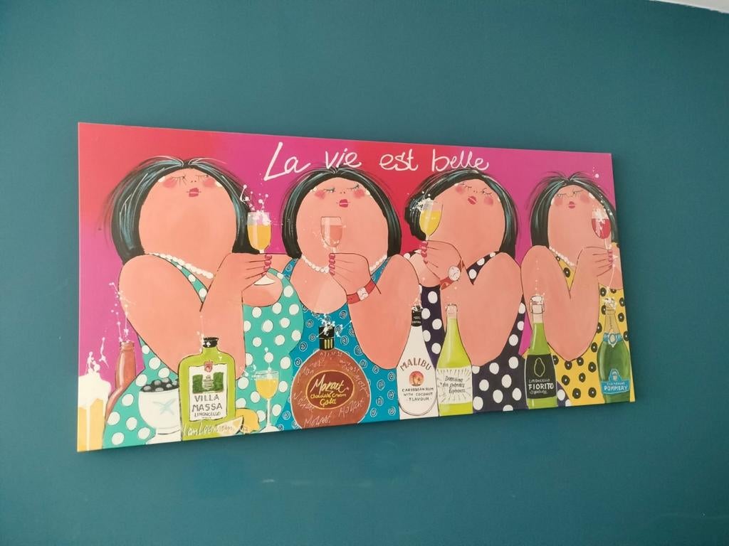 Schilderij La vie est belle 140x70, Antiek en Kunst, Kunst | Schilderijen | Modern, Ophalen