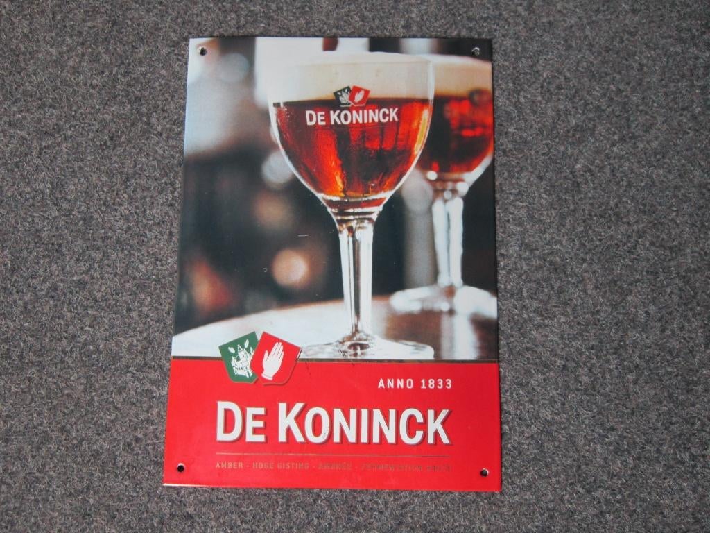 DE KONINCK EMAILLE RECLAMEBORD, Verzamelen, Biermerken, Ophalen, Zo goed als nieuw, Reclamebord, Plaat of Schild, De Koninck