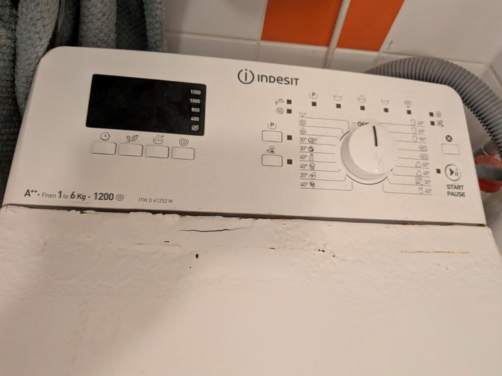 Indesit Bovenlader Wasmachine met Schokdempers - 6kg, 1200 tot 1600 toeren, Gebruikt, 4 tot 6 kg, Ophalen of Verzenden