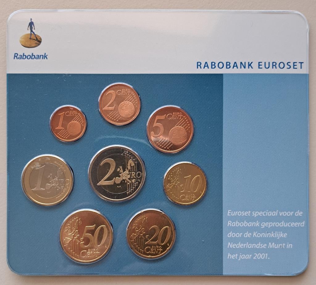 Rabobank Euroset 2001 BU, Postzegels en Munten, Munten | Nederland, Ophalen of Verzenden, Koningin Beatrix, Euro's, Setje