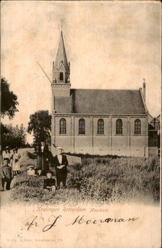 Kralingen Rotterdam - Maaskerk, Verzamelen, Ansichtkaarten | Nederland, Gelopen, Zuid-Holland, Voor 1920, Ophalen of Verzenden