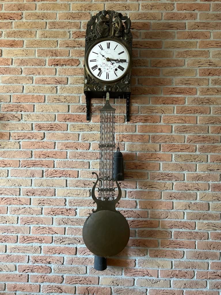 Antieke Franse Comtoise Klok - Prachtig Decoratief Stuk, Ophalen