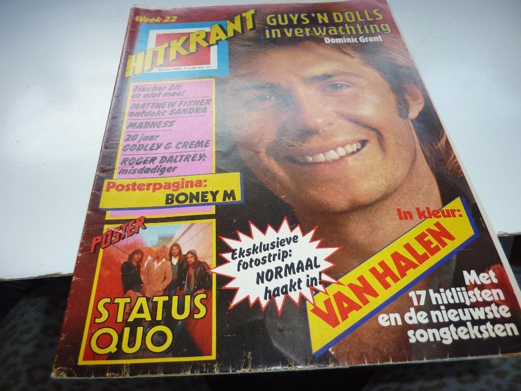 HITKRANT NR 22 1980-D GRANT-NORMAAL-STATUS QUO-VAN HALEN, Verzenden, 1980 tot heden, Tijdschrift