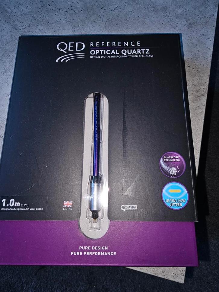 QED Reference Optical Quartz Kabel 1m - Zo goed als nieuw, Audio, Tv en Foto, Audiokabels en Televisiekabels, Zo goed als nieuw