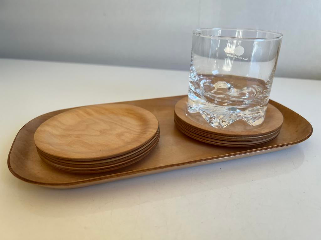 11-Delig SILVA Zweeds Plywood Coffee Tray - Onderzetters, Huis en Inrichting, Woonaccessoires | Dienbladen, Ophalen of Verzenden