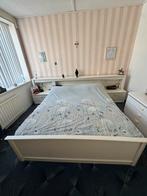 Tweepersoonsbed 160x200 met nachtkastjes en kaptafel, Gebruikt, Wit, Tweepersoons, Ophalen of Verzenden