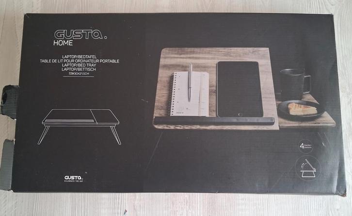 Gusta Laptop/Bedtafel - Verstelbaar en Draagbaar, Computers en Software, Laptoptafels, Zo goed als nieuw, In diepte verstelbaar