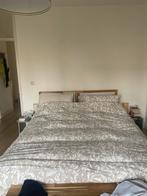 TARVA Bedframe 160x200 - Zonder lattenbodem/matras, Huis en Inrichting, Slaapkamer | Bedden, Ophalen, Gebruikt, Bruin, Tweepersoons