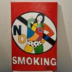 Schilderij "No smoking" met rokende vrouw, Ophalen of Verzenden