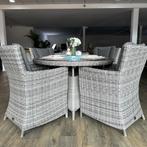 Strakke Tuinset  – Wicker tafel met 4 stoelen – Goede staat, Gebruikt, Verzenden, ., .