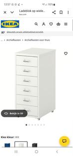 Ikea ladeblok Helmer, op wielen, wit, 17,50/ per stuk, Huis en Inrichting, Kasten | Ladekasten, Ophalen, Minder dan 50 cm, Gebruikt