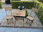 TE KOOP, HOUTEN BISTRO SET, Tuin en Terras, Gebruikt, Tuinset, Hout, Ophalen