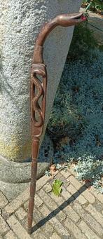 Handgesneden houten wandelstok vorm van draak uit Indonesië, Ophalen of Verzenden