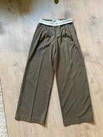 Kaki olijfgroen nette broek wijde pijpen, Verzenden, Zo goed als nieuw, Groen