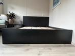 Zwart-Bruin Bed 160x200 cm, Huis en Inrichting, Slaapkamer | Bedden, Ophalen, Gebruikt, Zwart, Tweepersoons