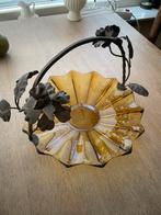 Amber glas fruitschaal, Huis en Inrichting, Woonaccessoires | Schalen en Manden, Ophalen of Verzenden, Zo goed als nieuw, Rond