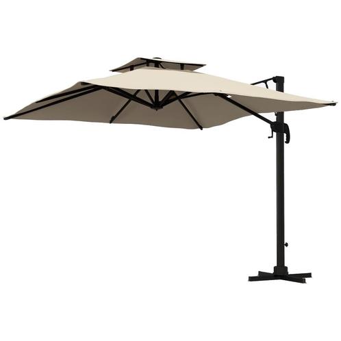 Outsunny Zweefparasol - nieuw!, Tuin en Terras, Parasols, Nieuw, Zweefparasol, 2 tot 3 meter, Kantelbaar, Verstelbaar, Waterdicht