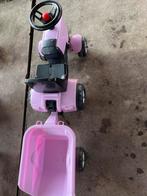 Roze Kindertractor met Aanhanger, Kinderen en Baby's, Speelgoed | Buiten | Voertuigen en Loopfietsen, Ophalen, Zo goed als nieuw