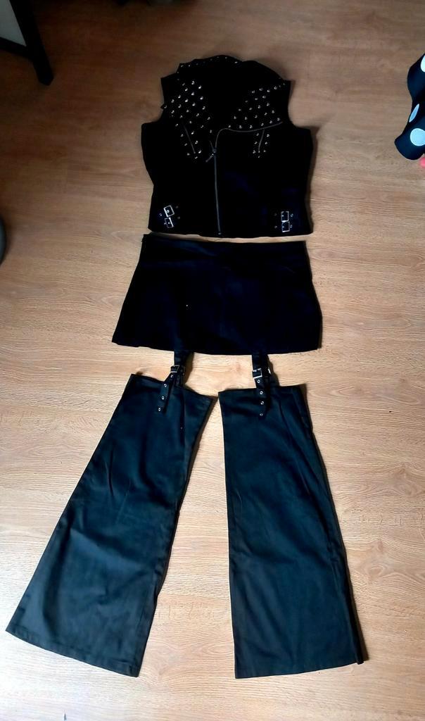 Handmade uniek punk zwart set, Kleding | Dames, Gelegenheidskleding, Nieuw, Overige typen, Maat 38/40 (M), Zwart, Ophalen of Verzenden