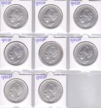 Mooi lot van 8 x 2 1/2 gulden 1943DP zilver Wilhelmina, Postzegels en Munten, Ophalen of Verzenden, Koningin Wilhelmina, 2½ gulden