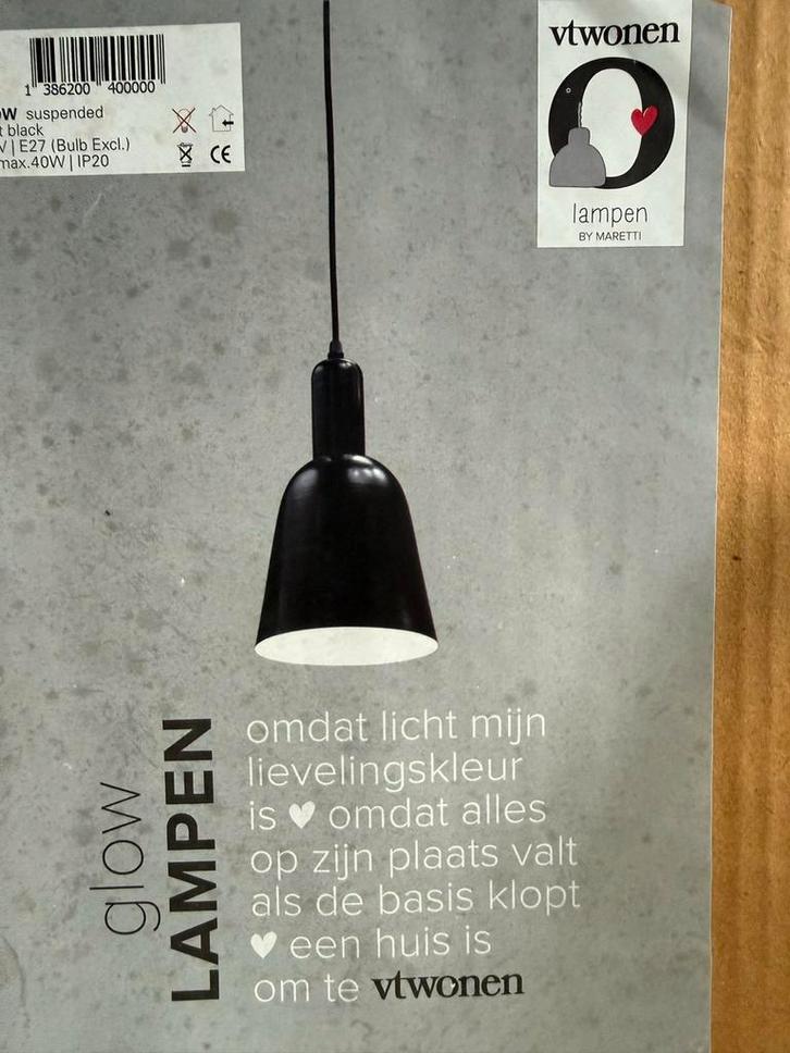 vtwonen Glow Hanglamp Zwart, Huis en Inrichting, Lampen | Hanglampen, Nieuw, Minder dan 50 cm, Metaal, Ophalen of Verzenden
