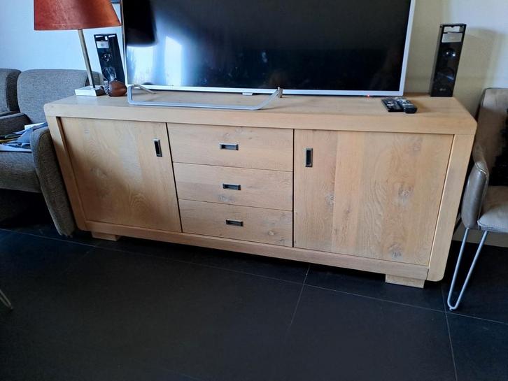 Vintage Hulshof Dressoir - Massief Eiken met ronde hoeken, Huis en Inrichting, Kasten | Dressoirs, Gebruikt, 150 tot 200 cm, 25 tot 50 cm