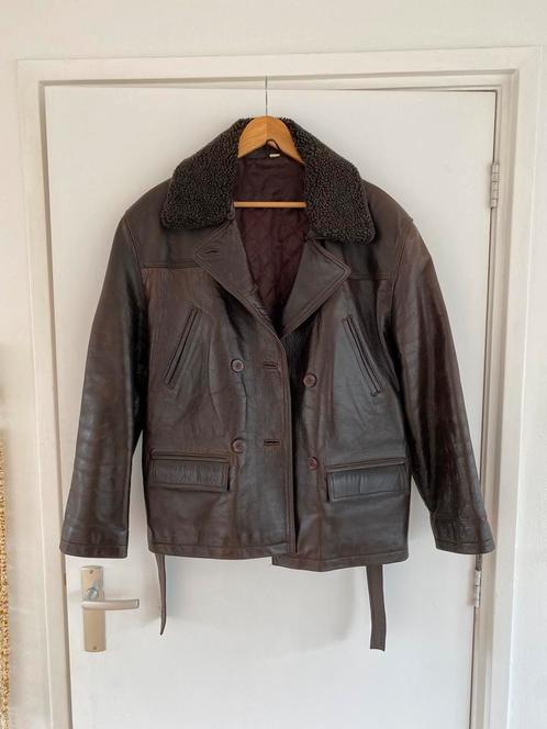Vintage leren bikerjas pilotenjas biker jack, Kleding | Heren, Jassen | Winter, Gedragen, Maat 48/50 (M), Bruin, Ophalen of Verzenden