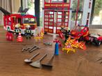 Playmobil Brandweerset; brandweerauto, kazerne, auto en quad, Ophalen of Verzenden, Gebruikt, Los playmobil