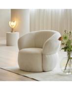 riviera maison fauteuil en poef san remo anna nooshin boucle, Ophalen of Verzenden, Zo goed als nieuw, Minder dan 75 cm, 50 tot 75 cm