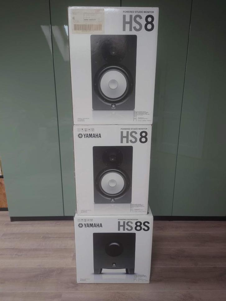 Yamaha HS8 + HS8S, Audio, Tv en Foto, Luidsprekers, Zo goed als nieuw, Front, Rear of Stereo speakers, Minder dan 60 watt, Overige merken