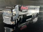 Tekno Scania met oplegger Coca cola zero, Ophalen of Verzenden, Bus of Vrachtwagen, Zo goed als nieuw, Lion Toys