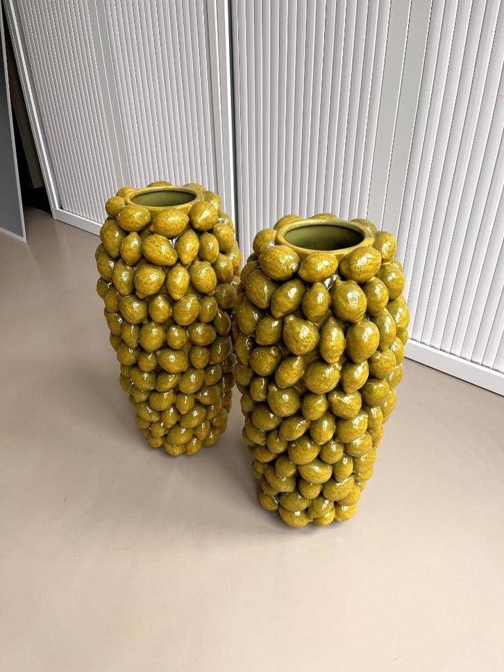 Des Pots – Limoen vazen - design, Huis en Inrichting, Woonaccessoires | Vazen, Zo goed als nieuw, Overige kleuren, 50 tot 75 cm