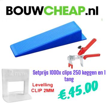 Leveling set €.45.00 1000x clips +250x keggen en 1 tang beschikbaar voor biedingen