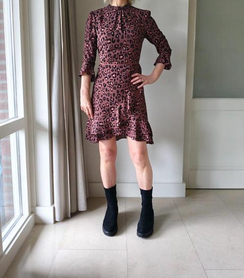 Paarse leopardprint jurk Oasis maat 32, Kleding | Dames, Jurken, Gedragen, Maat 34 (XS) of kleiner, Paars, Boven de knie, Ophalen of Verzenden