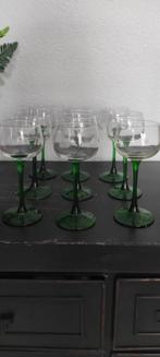 Vintage wijnglazen Frans 9x, Huis en Inrichting, Keuken | Servies, Glas of Glazen, Gebruikt, Ophalen of Verzenden, Glas