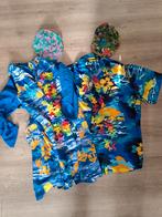 Stofjas en blouse Hawaii, 2 bloemenslingers en 2 petjes.M/V., Kleding | Heren, Carnavalskleding en Feestkleding, Maat 52/54 (L)