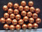 30 glas parels 8mm. oranje bruin, Ophalen of Verzenden, Nieuw, Kraal