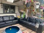 2 echt leren 3 zits bank+ gratis zwart leren relax stoel, 150 tot 200 cm, Driepersoons, Ophalen of Verzenden, Zo goed als nieuw