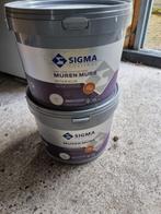 2x Sigma muurverf reinigbaar 10 liter, Ral 9016  Verkeerswit, 10 tot 15 liter, Ophalen, Nieuw, Wit