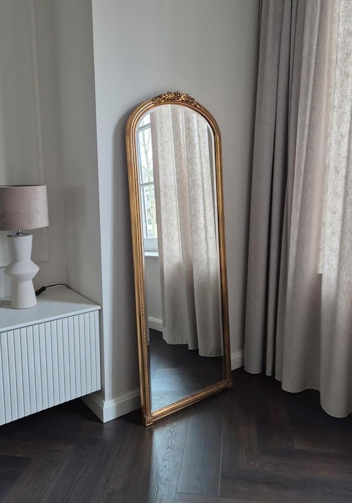 Grote Gouden Vintage Spiegel DeKnudt | 156x53cm Goud, Huis en Inrichting, Woonaccessoires | Spiegels, Zo goed als nieuw, 50 tot 75 cm