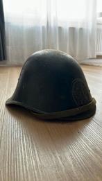 NL WW2 Helm, origineel groene onderkleur / zwart tbv de BB., Verzamelen, Ophalen of Verzenden, Landmacht, Nederland, Helm of Baret