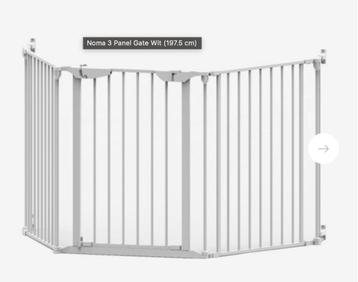 kinderhek/ kamerverdeler Noma 3 Panel Gate Wit (197.5 cm) beschikbaar voor biedingen