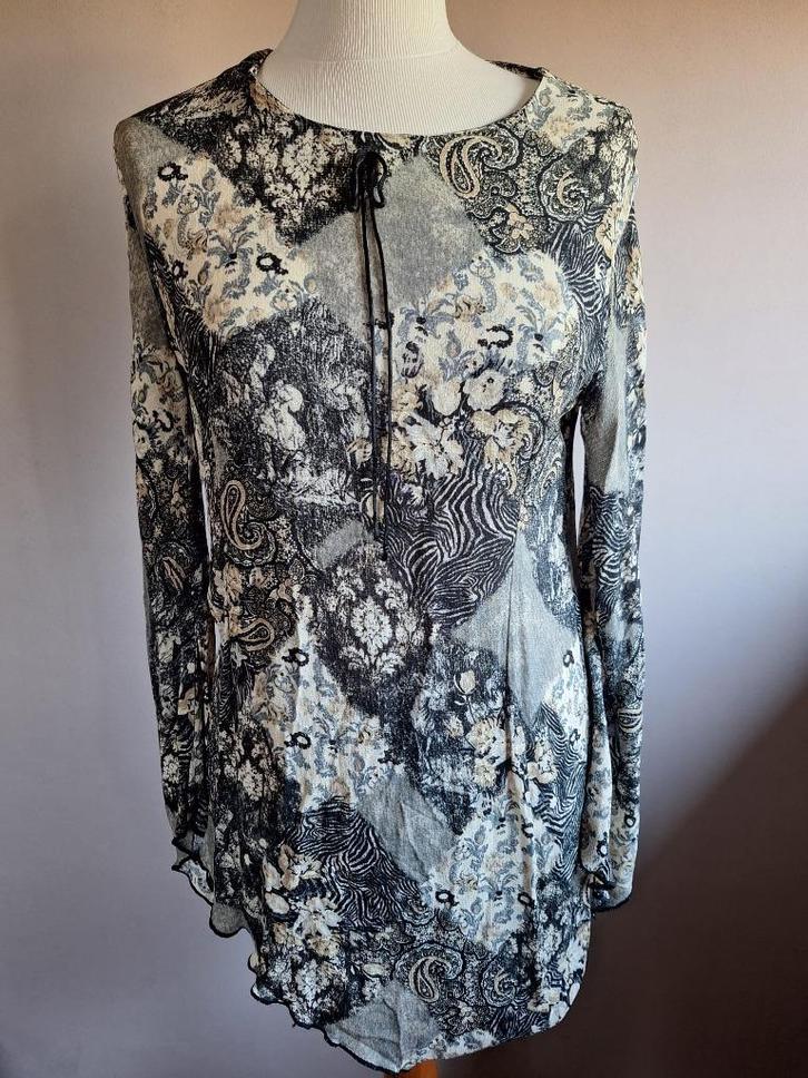 Nieuwe lange stretch top print, maat S/M, Kleding | Dames, Tops, Nieuw, Maat 36 (S), Lange mouw, Ophalen of Verzenden
